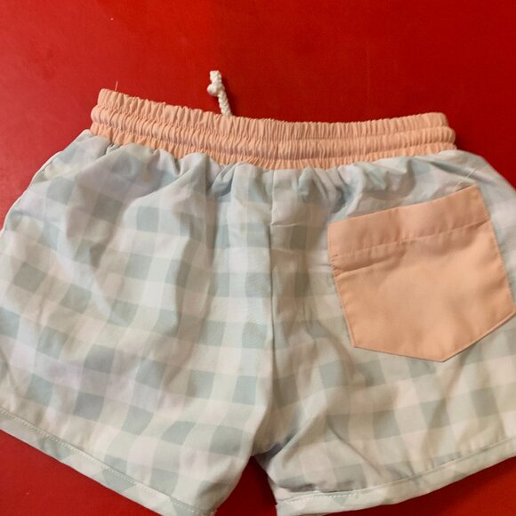 Boy's Size 3T Monogramed "E"Blue and Peach Swim Rash guard Suit - Picture 3 of 3